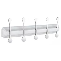 Планка с крючками Elghansa Hermitage HRM-750-WHITE/CHROME для ванны, хром/белый