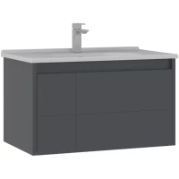 Тумба с раковиной антрацит матовый 80 см ORKA Likya 5002491