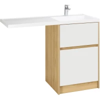 Тумба белый глянец/дуб сантана 57 см Акватон Лондри 1A2669K2LH0C0