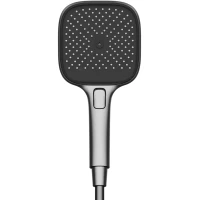 Душевая лейка Sancos Nok Square SC6002GG 125 мм, 3 режима, вороненая сталь/черный матовый
