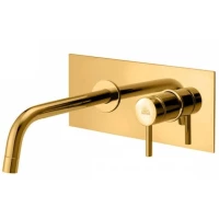 Смеситель для раковины Paffoni Light LIG105HG встраиваемый, без донного клапана, золотой