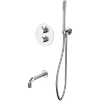 Термостат для ванны Whitecross Y YSET10NIB встраиваемый, с душевым гарнитуром, никель матовый