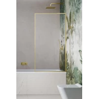 Шторка на ванну Radaway Modo F SL Brushed Gold PNJ II 70 Right 10406070-99-01R профиль золотой матовый, стекло прозрачное