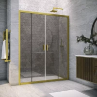 Душевая дверь Vegas Glass Z2P NOVO h2000 175 03 07 175 см, профиль золотой матовый, стекло графитовое