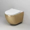 Унитаз подвесной Grossman GR-4411GWLS безободковый, с сиденьем микролифт, белый/золото - 6