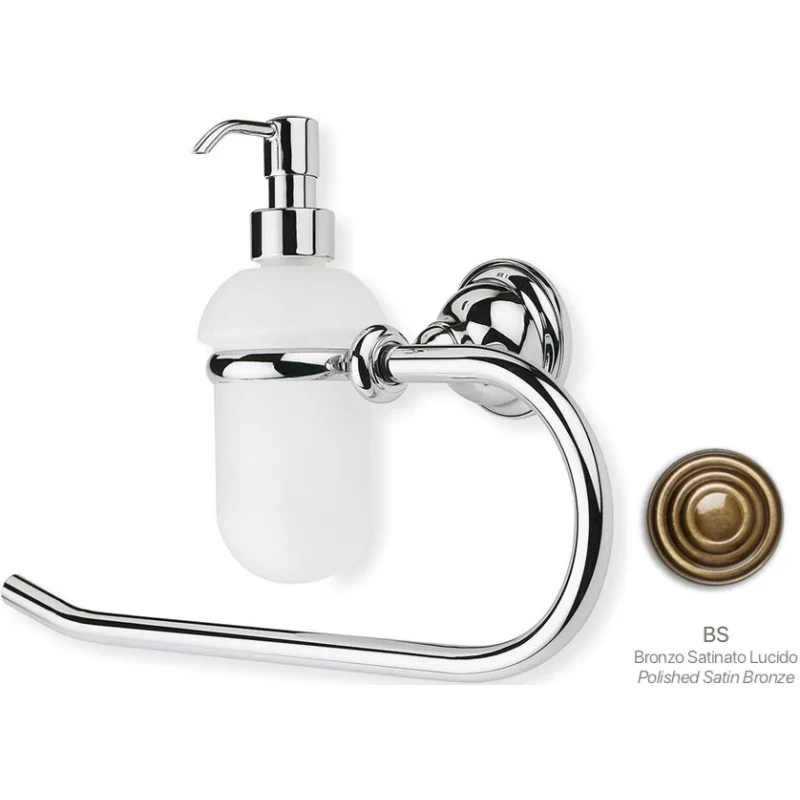 Полотенцедержатель кольцо с дозатором для жидкого мыла Stil Haus EL79D(25) бронза