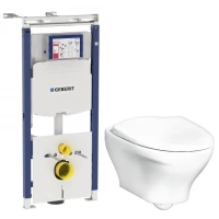 Комплект подвесной унитаз Gustavsberg Estetic GB1183300R1030 + система инсталляции Geberit 111.362.00.5
