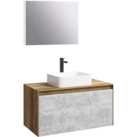 Комплект мебели дуб балтийский/бетон светлый 100 см Aqwella 5 Stars Mobi MOB0110DB + MOB0710BS + 4640021064269 + SM0210