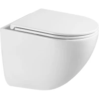 Унитаз подвесной Abber Bequem AC1131TC безободковый, торнадо, с сиденьем микролифт, белый