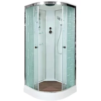 Душевая кабина 100x100x220 см Deto EM1510 матовое с прозрачным узором