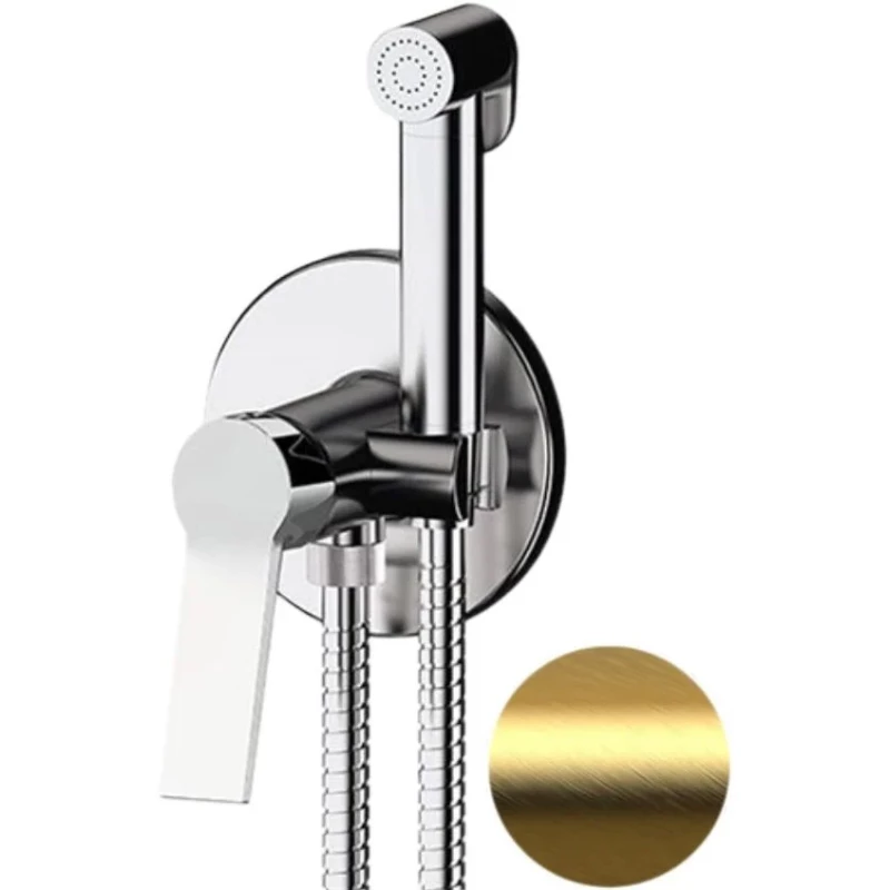 Гигиенический душ Remer Slash SL65WBG со смесителем, золотой матовый