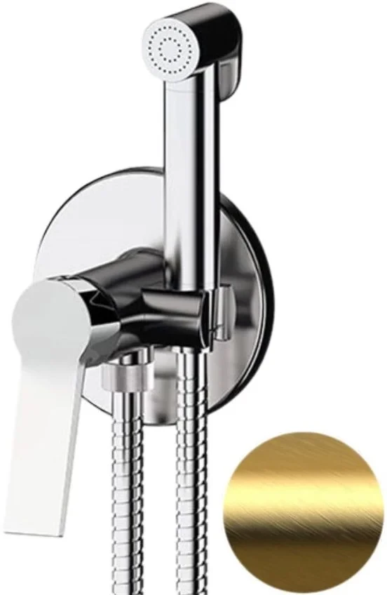 Гигиенический душ Remer Slash SL65WBG со смесителем, золотой матовый