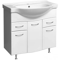 Тумба с раковиной белый глянец/белый матовый 90,5 см Stella Polar Концепт SETSP-00000132/1WH110790