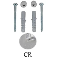 Комплект вертикальных крепежей для унитаза/биде с заглушками цвета хром Kerasan Retro 760390
