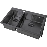 Кухонная мойка Zorg SH 78-2-51-R GRAFIT 78x51 см, графит
