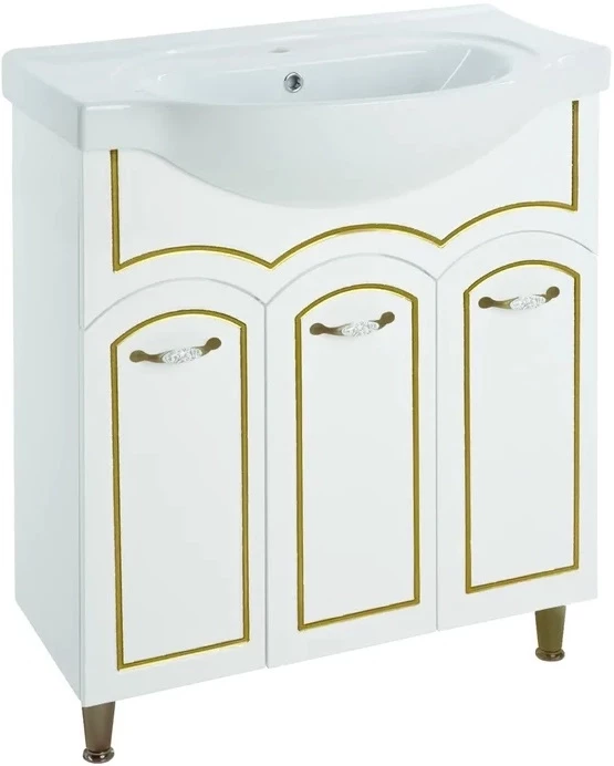 

Тумба белый глянец золотая патина 67,3 см Bellezza Амелия 4630311000381