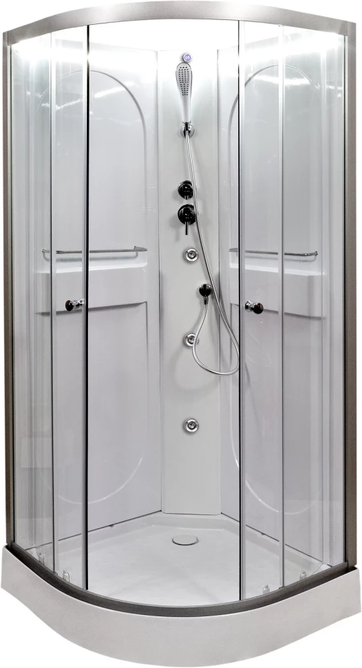 

Душевая кабина 80x80x200 см Deto L608NLED+GM прозрачное
