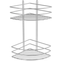 Полка для ванной Fixsen FX-710-2 20x20 см, угловая, двойная, хром