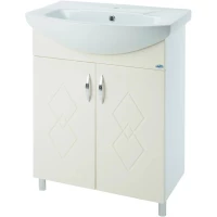 Тумба бежевый глянец/белый глянец 55,2 см Bellezza Элеганс 4638609240075