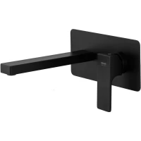 Смеситель для раковины Remer Absolute AU15NO встраиваемый, без донного клапана, черный матовый