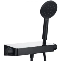 Термостат для душа Allen Brau Fantasy 5.11002-31 с душевым гарнитуром, черный матовый