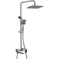 Душевая система Belz B24613-3 280x190 мм, со смесителем, оружейная сталь матовый