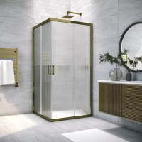 Душевой уголок Vegas Glass ZA TUR NOVO 85 05 Moru 85x85 см, профиль бронза, стекло рифленое