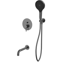 Смеситель для ванны Whitecross Y YSET06TOPGM встраиваемый, с душевым гарнитуром, оружейная сталь