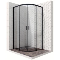 Душевой уголок 90x90 см Ambassador Queen 11011201Black прозрачное