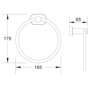 Изображение товара полотенцедержатель кольцо belz b90504 вороненая сталь