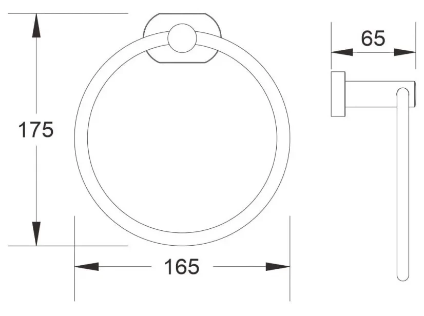 Полотенцедержатель кольцо Belz B90504 вороненая сталь - фото 2