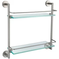 Полка стеклянная Allen Brau Priority 6.31015-BN 41,7 см, двойная, никель матовый