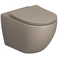 Унитаз подвесной Grossman GR-4411BRLMS безободковый, с сиденьем микролифт, светло-коричневый матовый