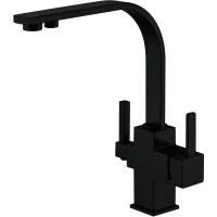 Смеситель для кухни Zorg ZR 332 YF BLACK с подключением к фильтру, черный
