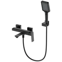 Смеситель для ванны Wonzon & Woghand Diamond WW-88639011-MB с душевым гарнитуром, черный матовый