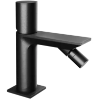 Смеситель для биде Remer Edge EG520CFP с донным клапаном, черный хром матовый