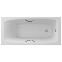 Ванна чугунная Delice Repos DLR220508R-AS 170x70 см, с ручками, антискользящим покрытием, белый