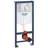 Инсталляция для унитаза Grohe Skate Cosmopolitan S 39750001 + 37535DC0 с кнопкой смыва, суперсталь