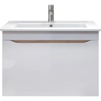 Тумба под раковину Vigo Grani tp.GRI.ELI.60.1Y дуб золотой 55,2 см, подвесная, белый глянец/дуб золотой