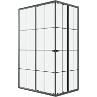 Душевой уголок Niagara NG-1018-14QKL 97,5x78 см, профиль черный матовый, стекло прозрачное