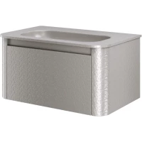 Тумба под раковину Armadi Art Voi Stonefinish Stonegrey 782-080-SF-SG 80 см, подвесная, светло-серый камень матовый