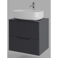 Тумба с раковиной Orange Line Li-60TugMDF+B07-540W 60,2 см, подвесная, со столешницей, графит матовый