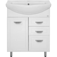 Тумба под раковину Misty Дрея Э-Дре01065-01К2Я 61,5 см, напольная, с бельевой корзиной, белый глянец