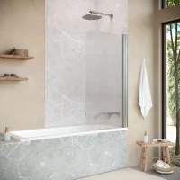 Шторка на ванну Vegas Glass EV NOVO 60 04 Moru R 61 см R, профиль никель матовый, стекло рифленое