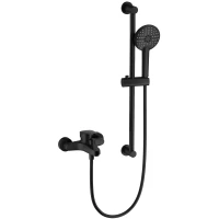 Смеситель для ванны Wonzon & Woghand WW-C2501-MB с душевым гарнитуром, черный матовый