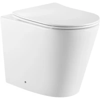 Унитаз приставной Iberica Blanca Burgos Alto IB.BRA.331.1B1 безободковый, с сиденьем микролифт, белый