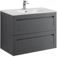 Тумба под раковину Art&Max Platino AM-Platino-800-2C-SO-GM-Cer 80,2 см, подвесная, серый матовый