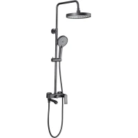 Душевая система Frap F2475-9 250 мм, со смесителем, оружейная сталь