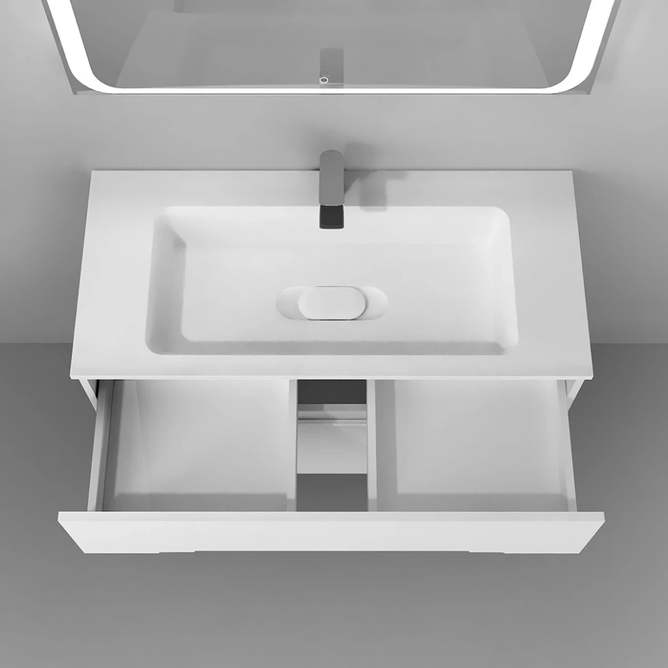 Комплект мебели белый 97 см Jorno Modul SET/Mol.01.97/P/W/Mol.08.100/W/Mol.02.92/W - фото 6