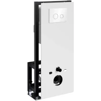 Инсталляция для унитаза WasserKRAFT Glan 66 66TLT.010.ME.WH.WH01 с кнопкой смыва, белый/хром/белый